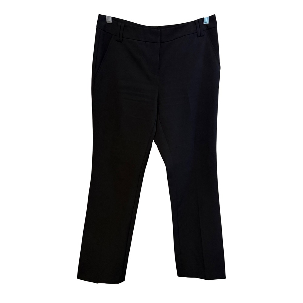 New York & Company Black Straight Leg Dress Pants Women's 4 Tall Professional